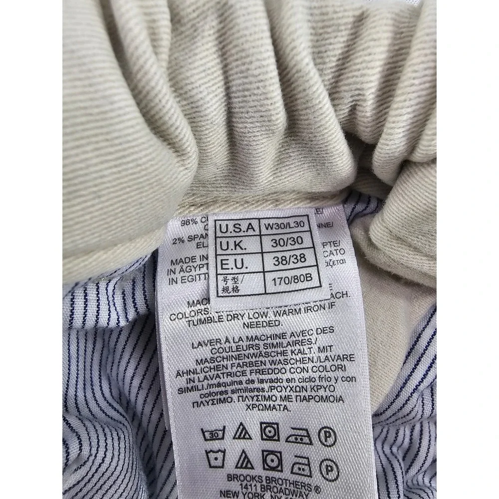 Brooks Brothers Jogger Chino Elastic Waist Drawstring Mens 30x30 beige Pant